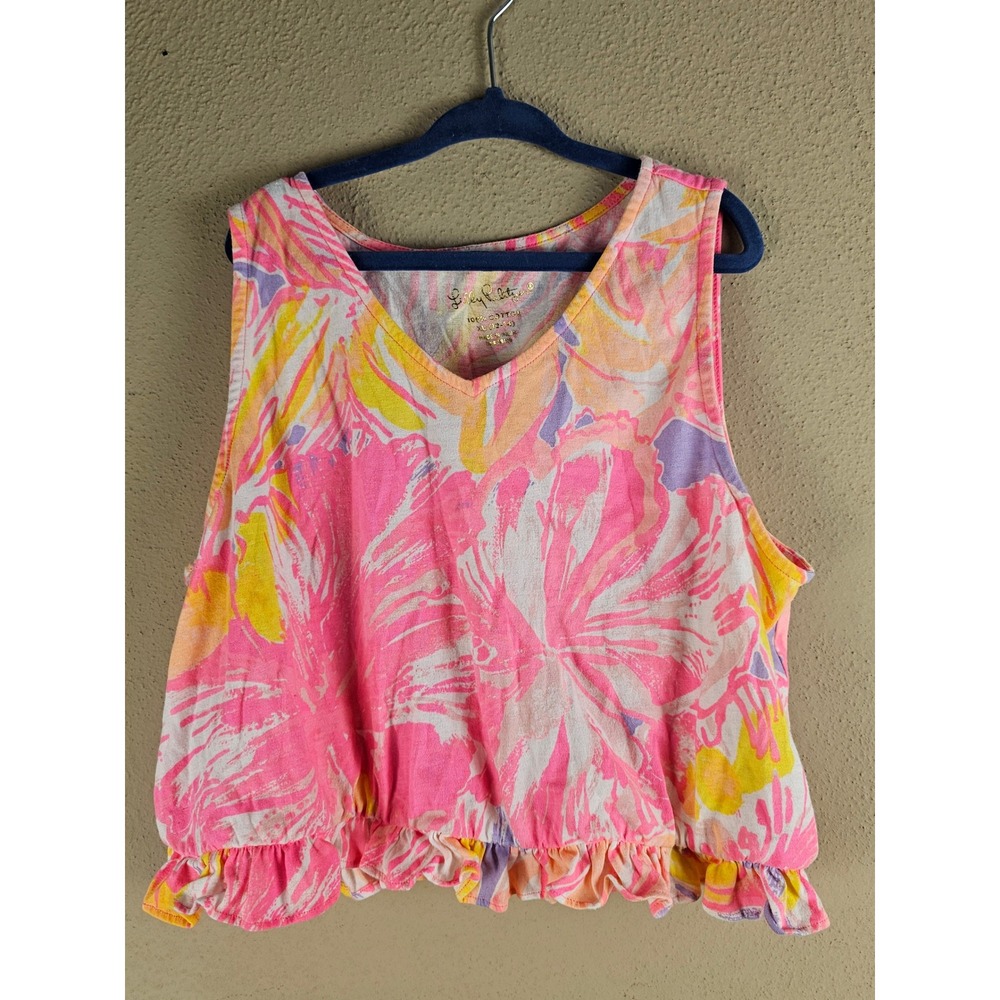 Lilly Pulitzer Girls Sun Splashed Rebekah Tank Top XL 12 14